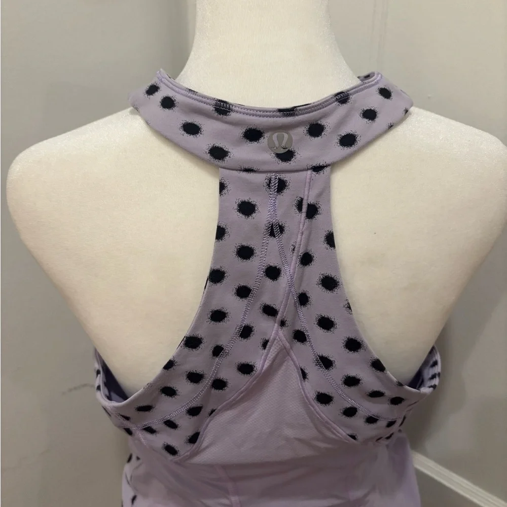 lululemon Velo Vixen Purple Polka Dot Zip Up Cycling Jersey - Picture 3 of 8